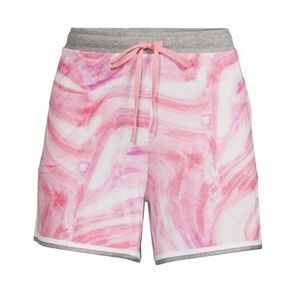 SECRET TREASURES Womens Sleep Shorts Size 2X 18W-30W Pink Tie Dye Pockets New